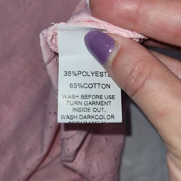 3/$15 Zulily Collared Pink Lace Stretchy Three-Quarter Sleeve Top Size XL - Picture 3 of 7